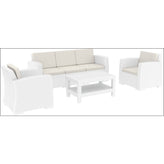 monaco resin patio seating set 5 person 4 piece white with cushion isp836 wh