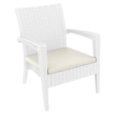 miami resin club chair white with sunbrella natural cushion