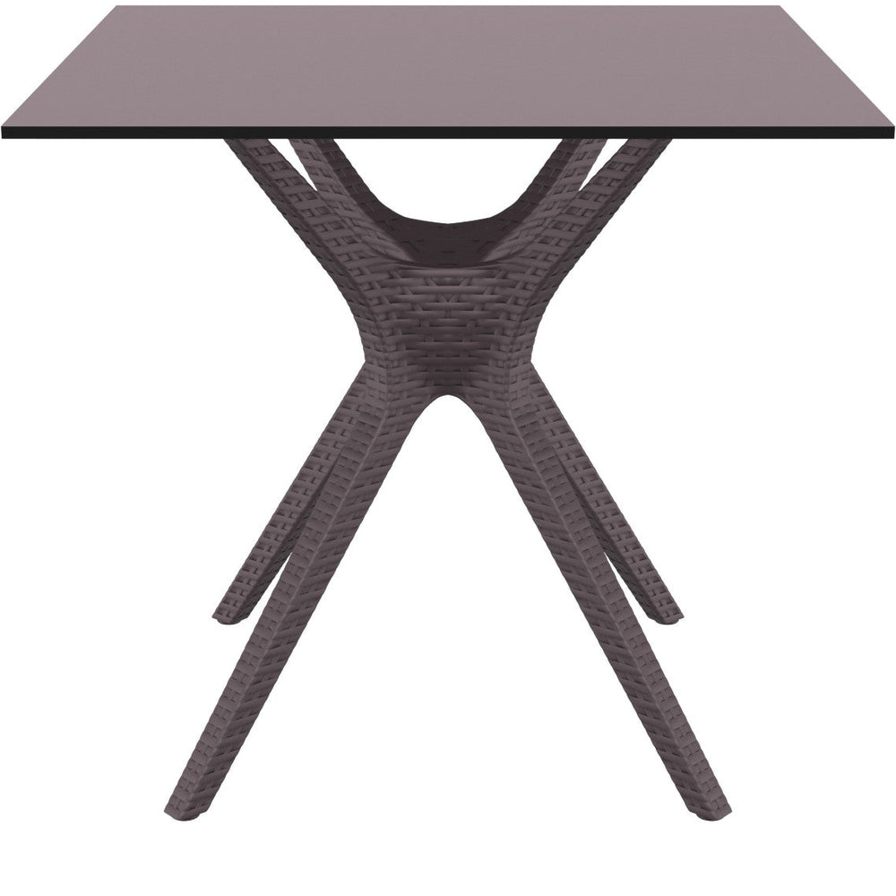 ibiza square table 31 inch brown