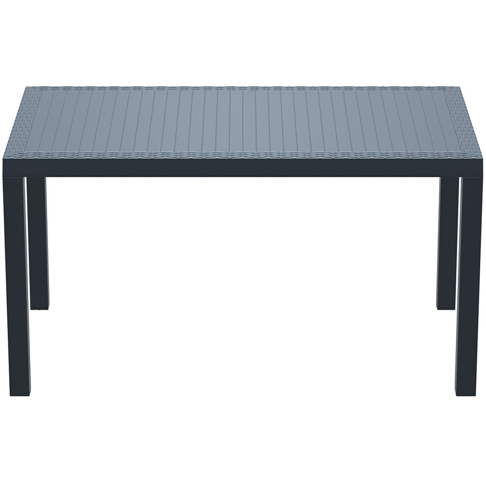 orlando wickerlook rectangle dining table dark gray 55 inch