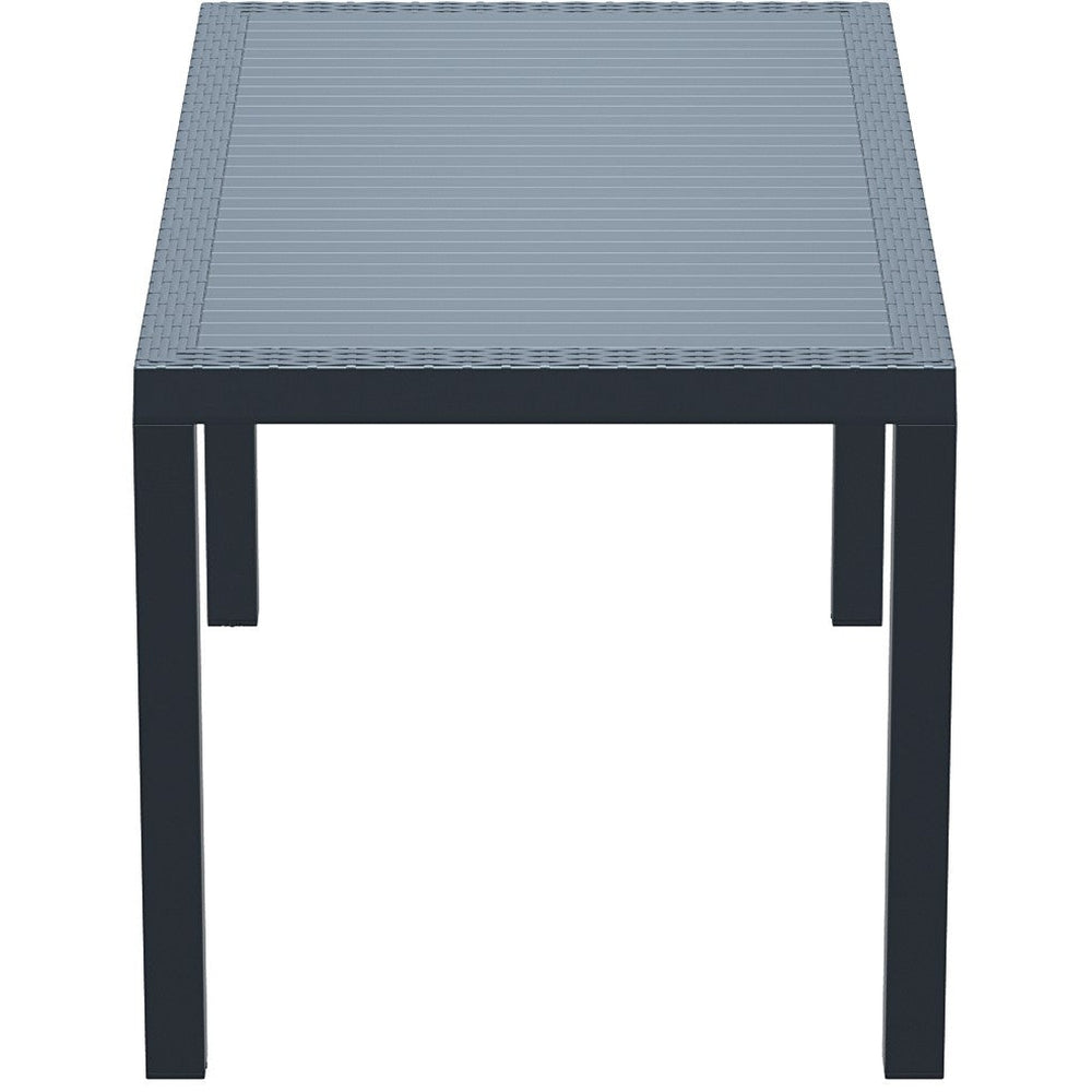 orlando wickerlook rectangle dining table dark gray 55 inch