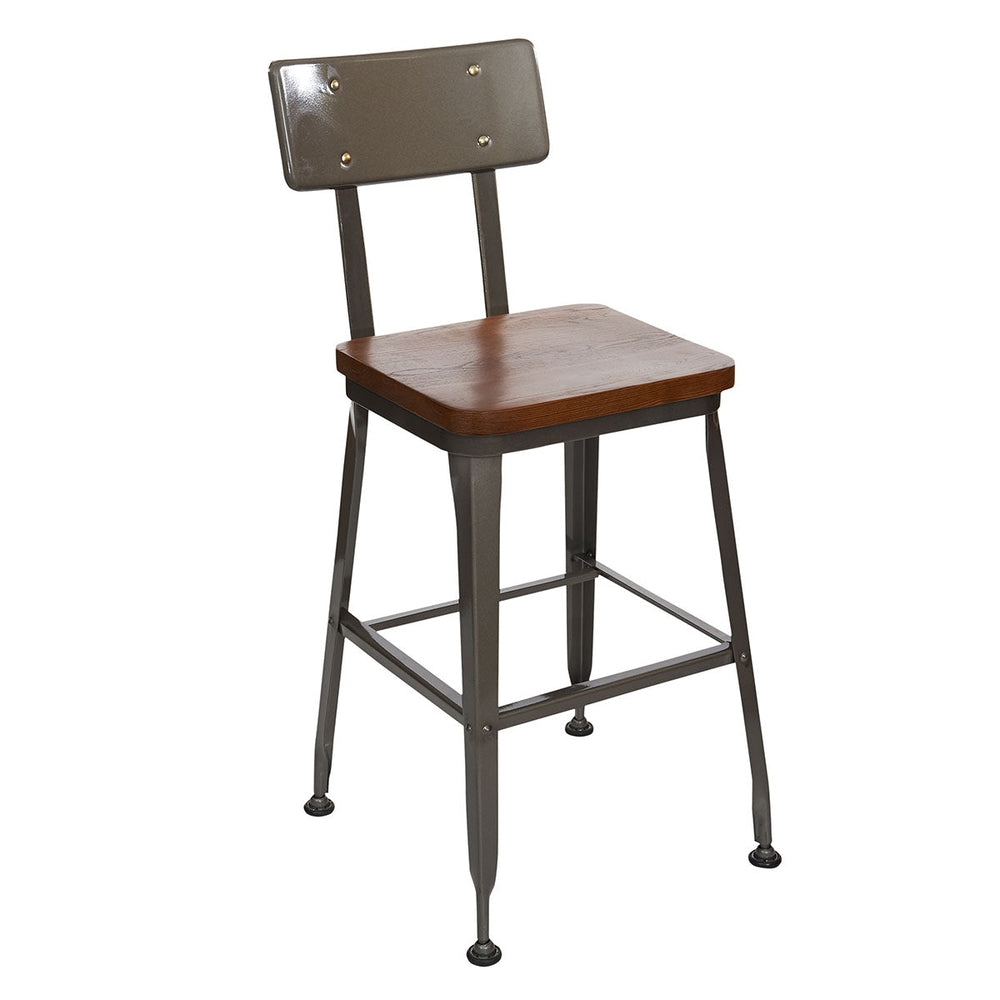 lincoln metal back counter height stool