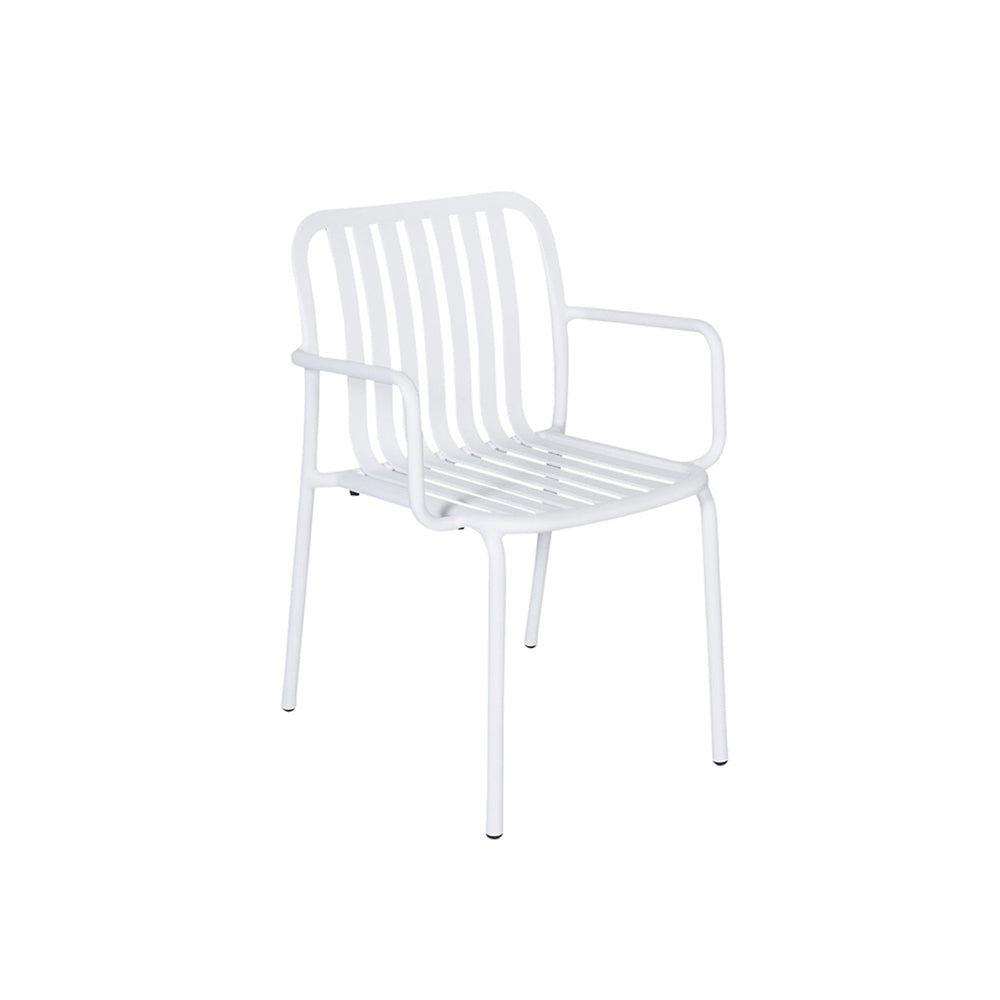 key west vertical slat stacking arm chair