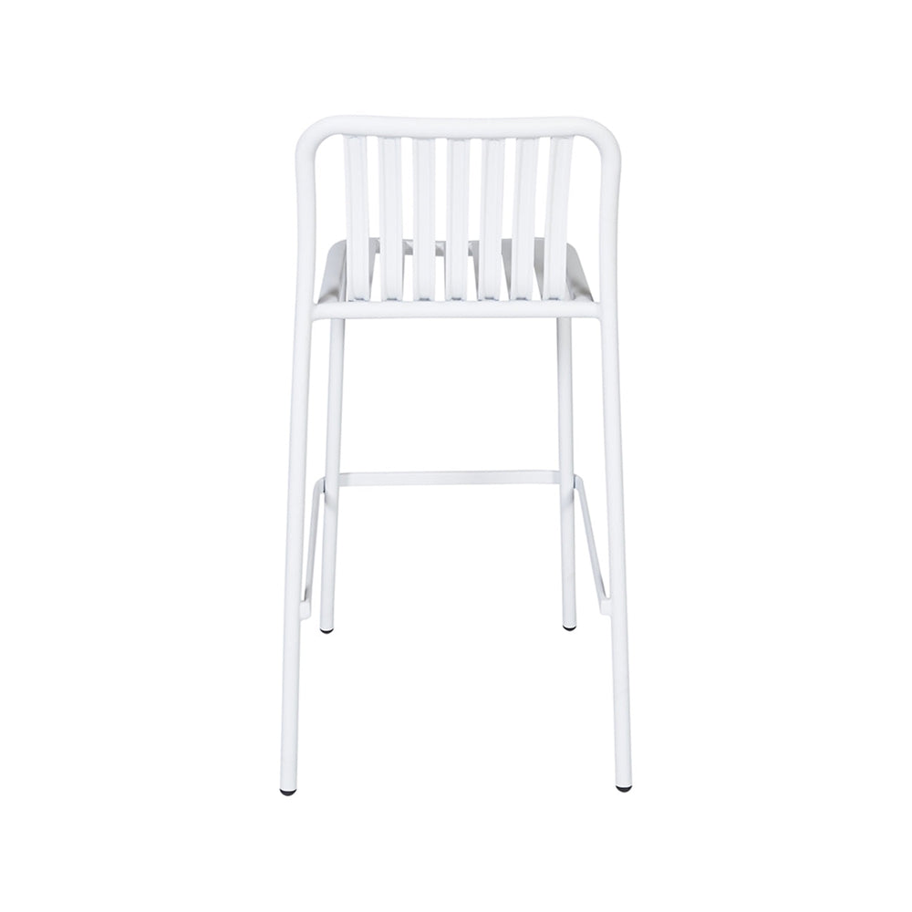 key west vertical slat stacking barstool powder coated aluminum