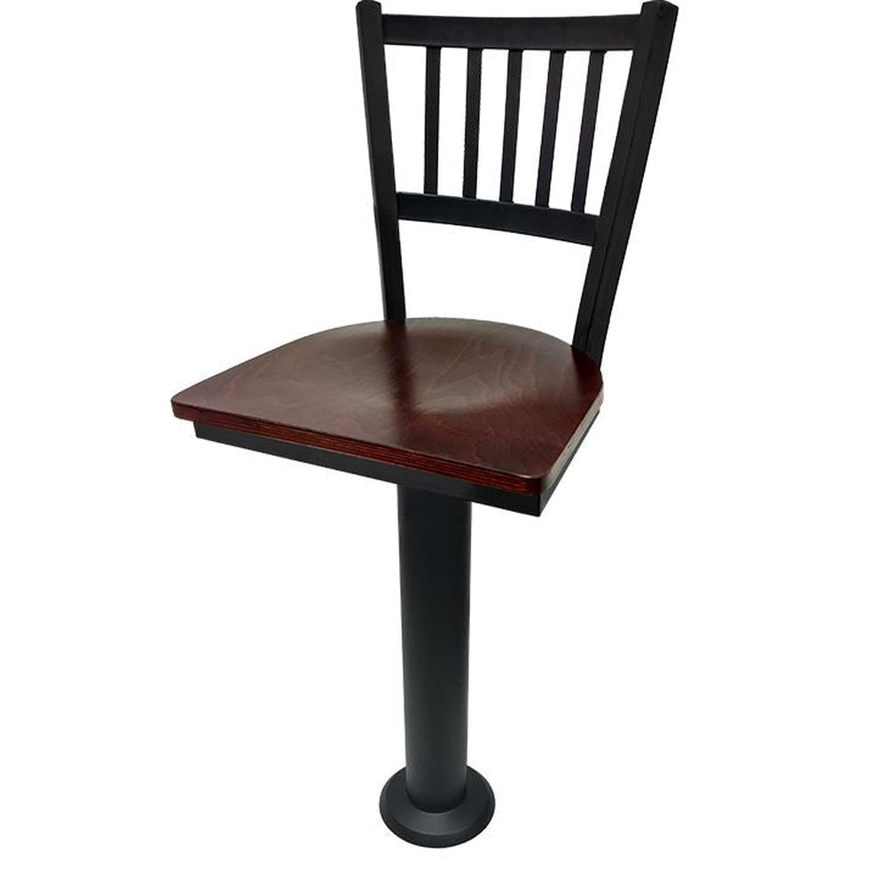 Vertical Back Restaurant Bolt Down Pedestal Barstool