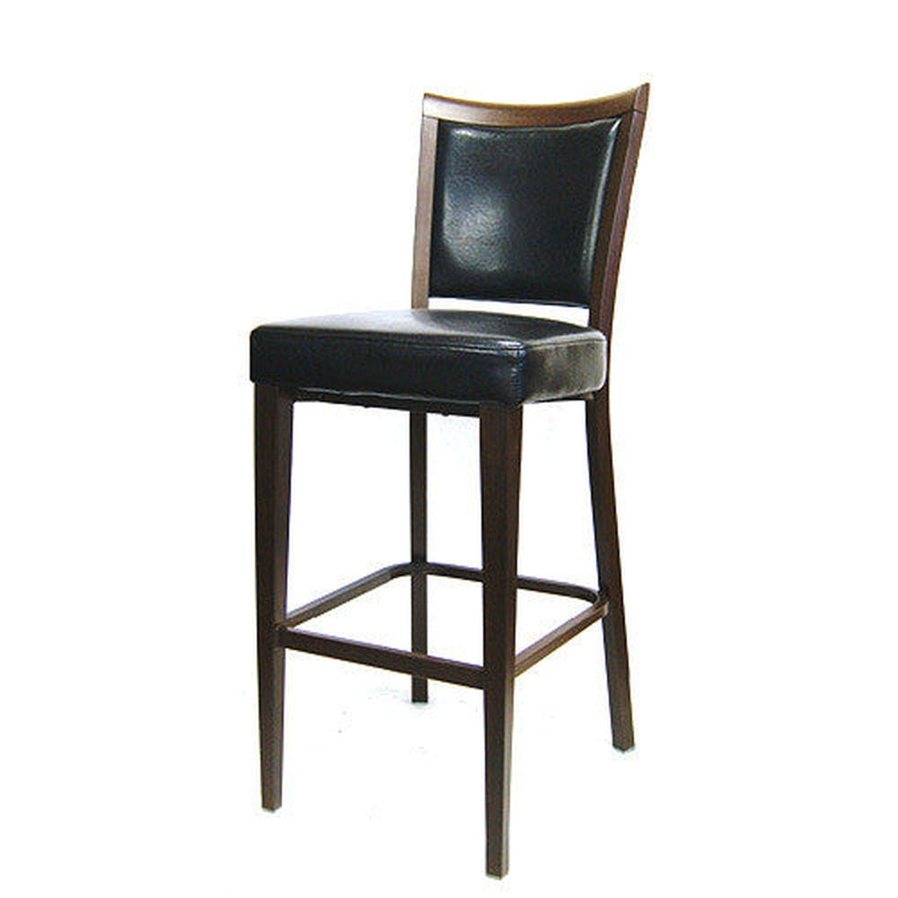 black vinyl wood grain metal frame barstool