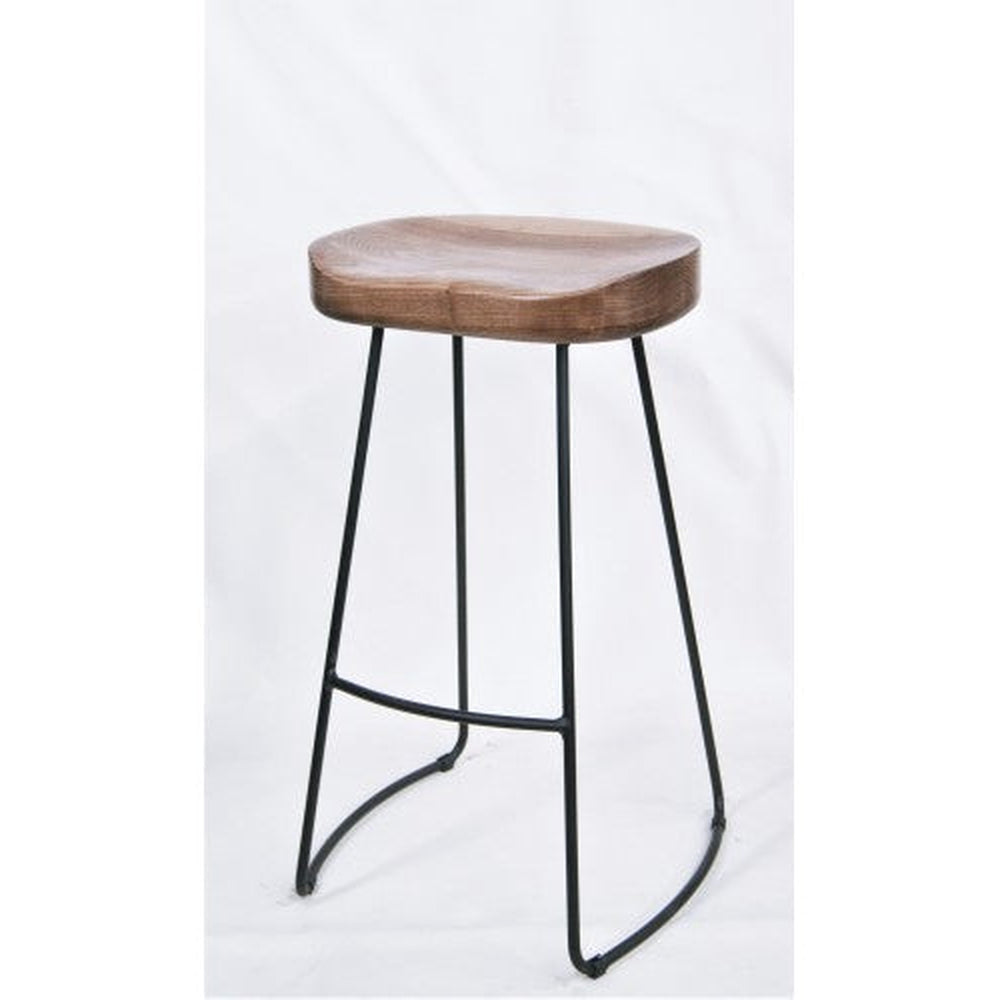 wood grain metal frame w vinyl barstool