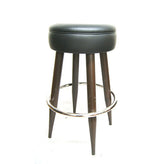 black vinyl wood grain metal frame barstool 3