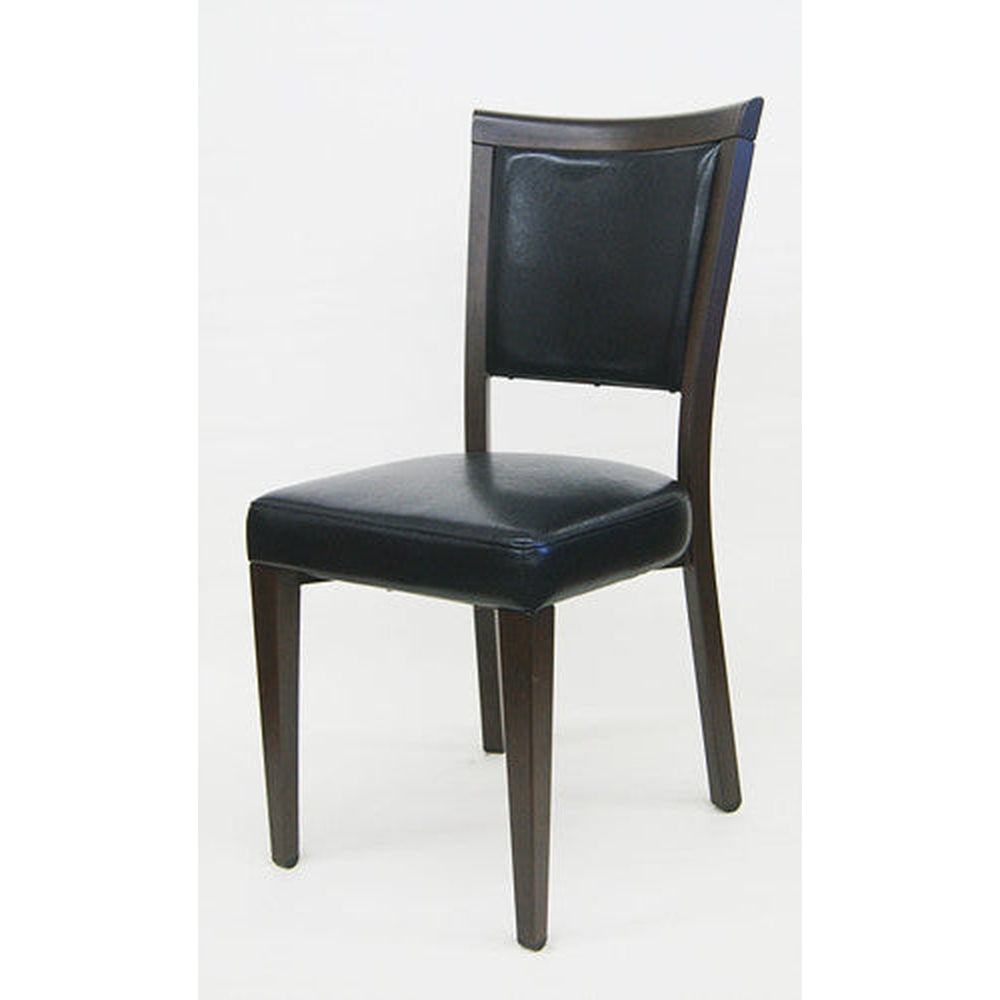 durable wood grain metal frame w black vinyl chair