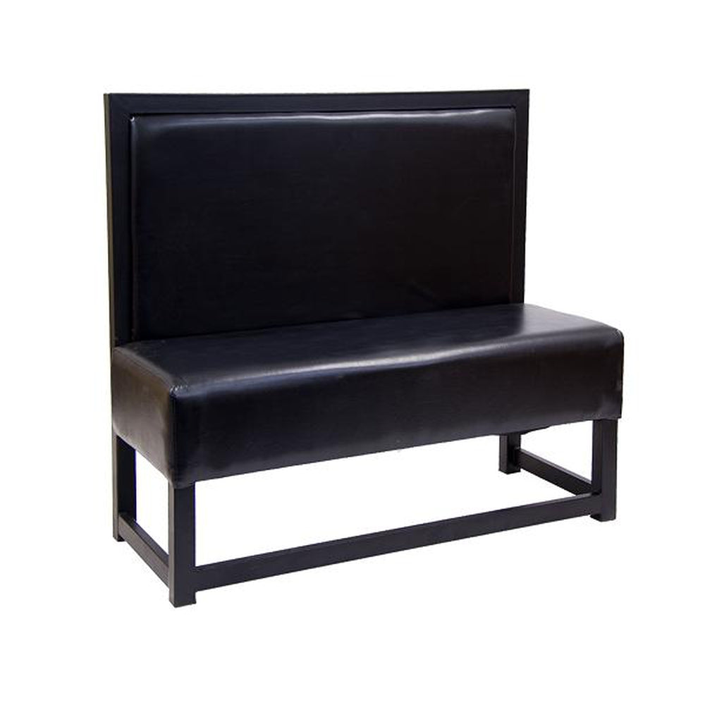 Plain Back Upholstered Black Metal Booths