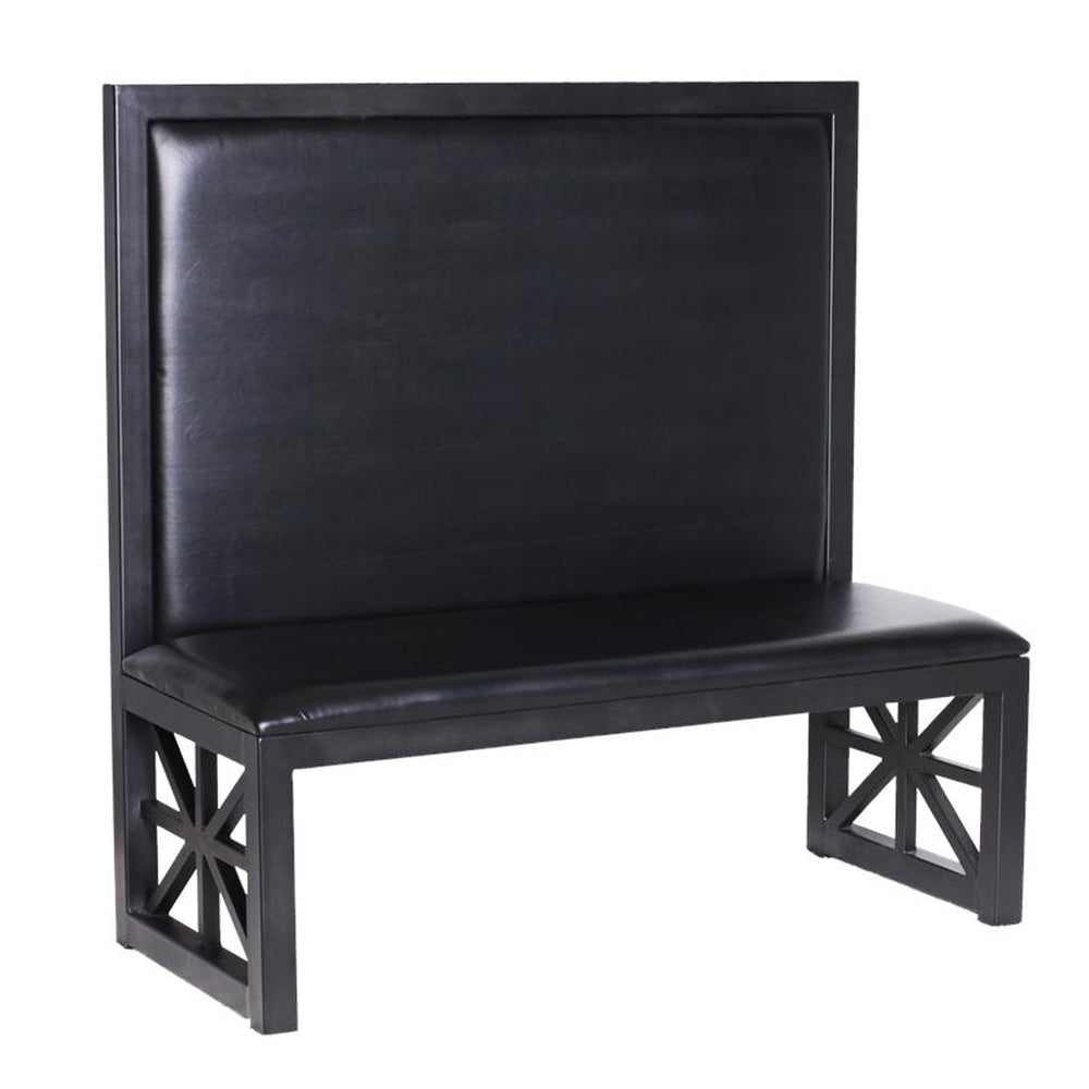 Plain Back Upholstered Black Ornate Metal Booths