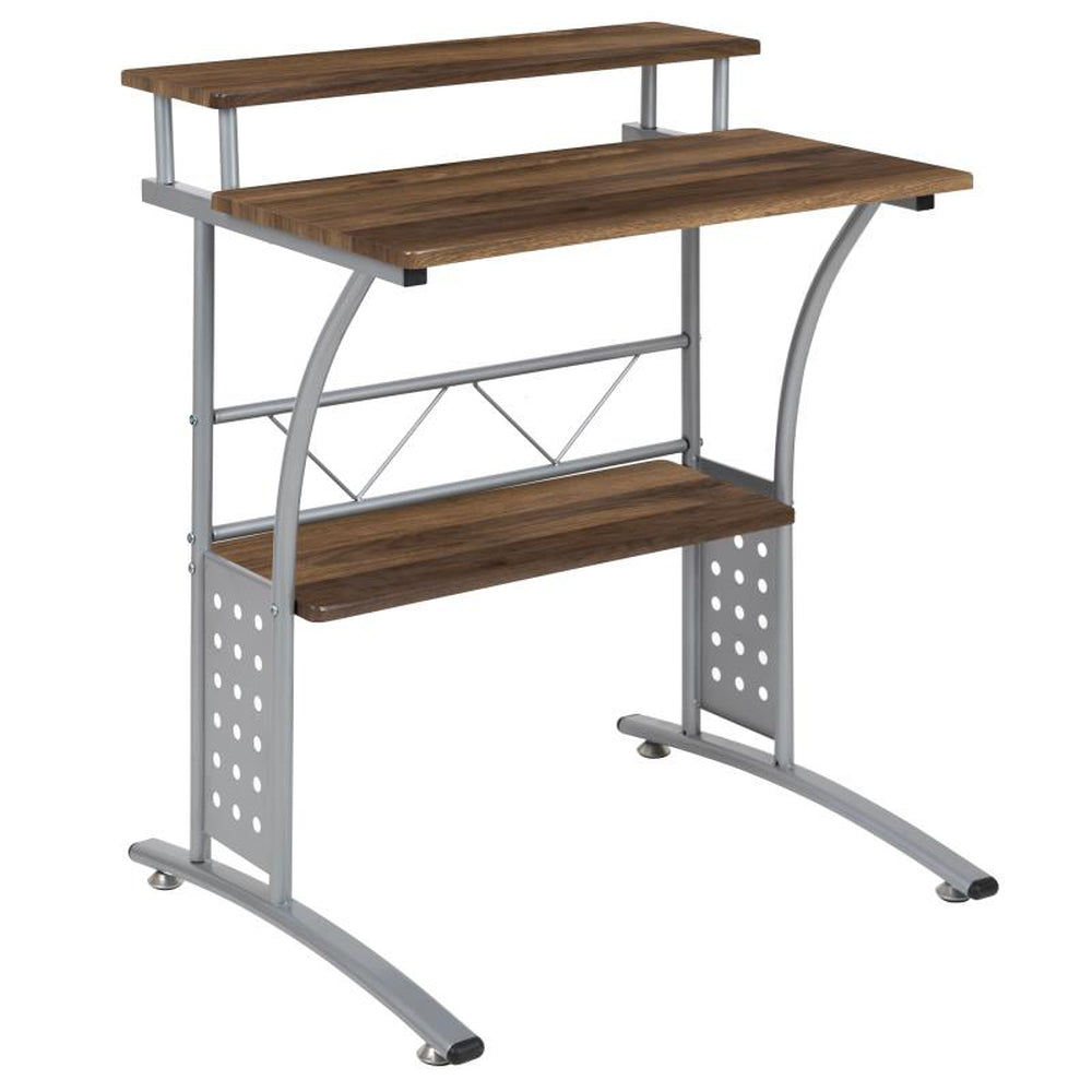 Clifton Maple Computer Desk with Top and Lower Storage Shelves