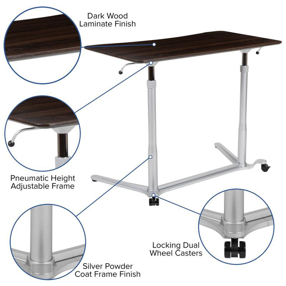 Merritt Sit-Down, Stand-Up Computer Ergonomic Desk with 37''W Top