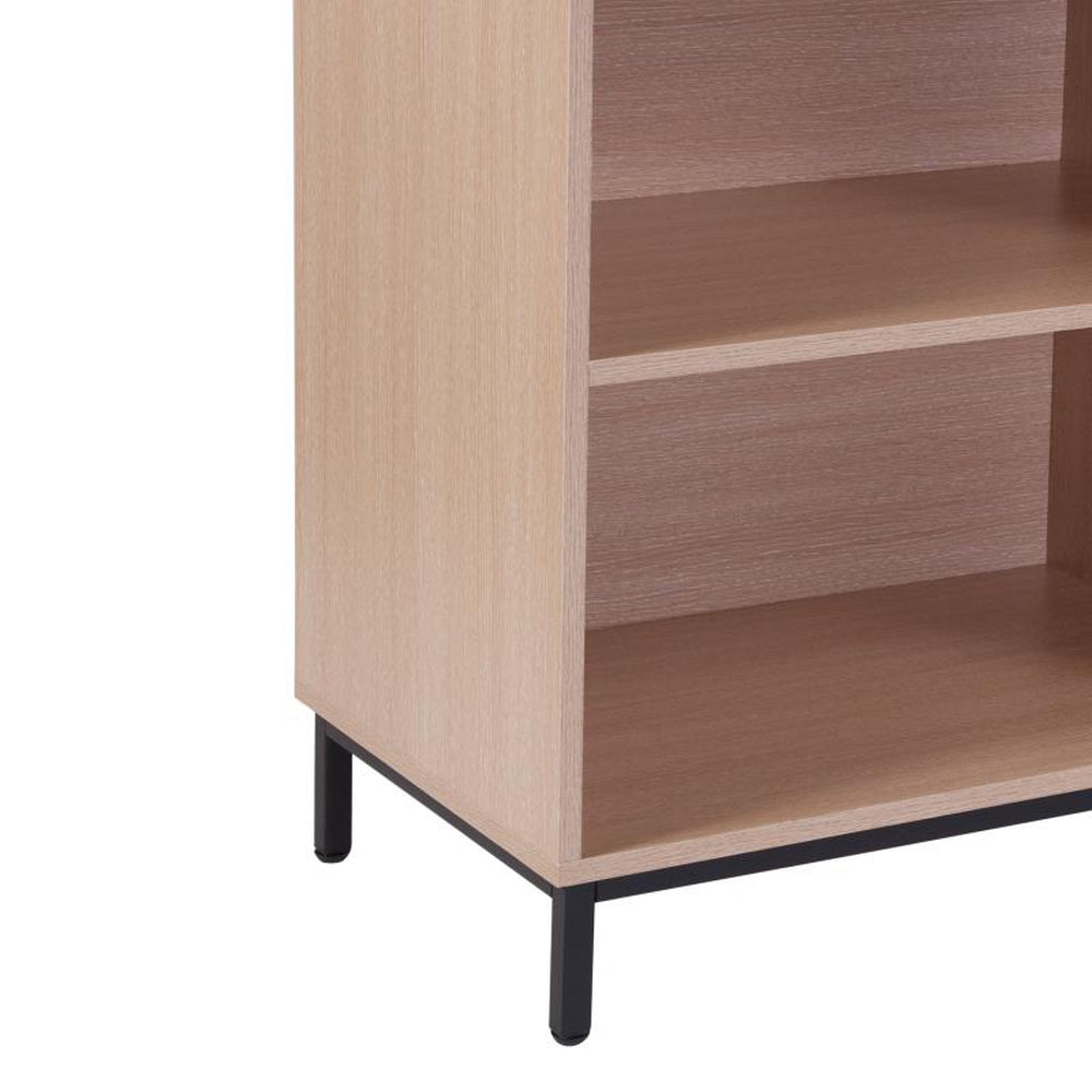 Dudley 4 Shelf 29.5"H Open Bookcase Storage in Oak Wood Grain Finish