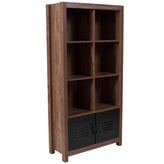 New Lancaster Collection 59.5"H 6 Cube Storage Organizer Bookcase with Metal Cabinet Doors