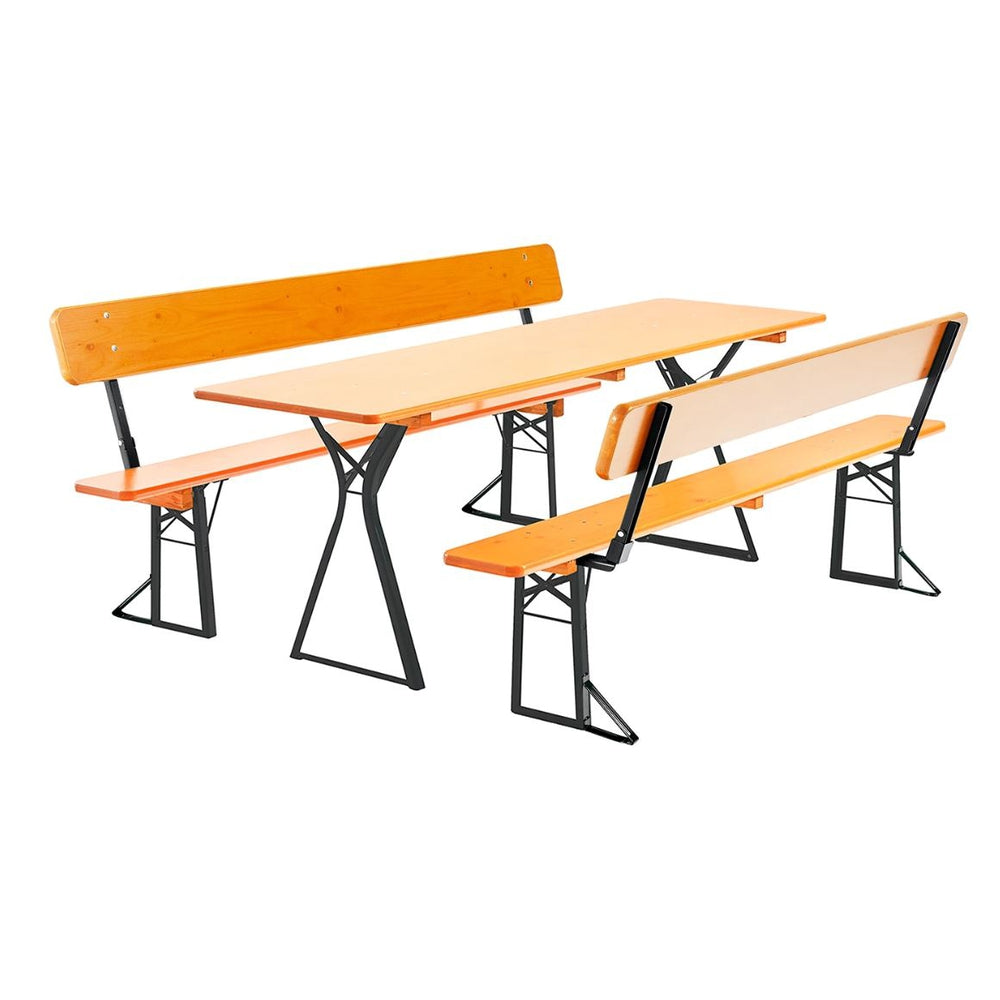 Comfort Outdoor Beer Garden Table and Bench Set with Backrests