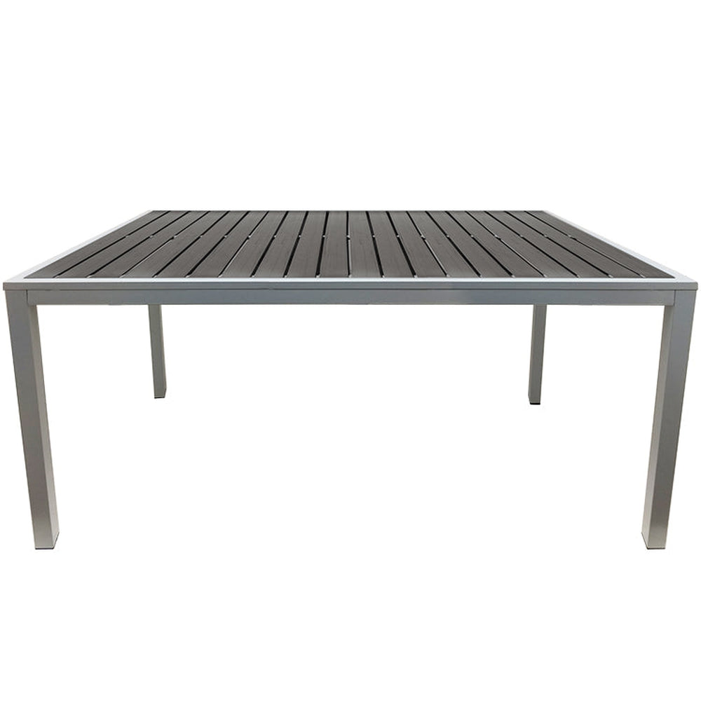 teak outdoor tables gray slats