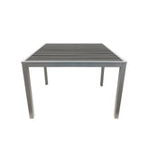 teak outdoor tables gray slats