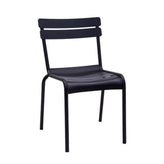 black metal outdoor chair