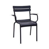 black metal outdoor armchair