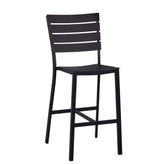 outdoor ladder back black metal barstool