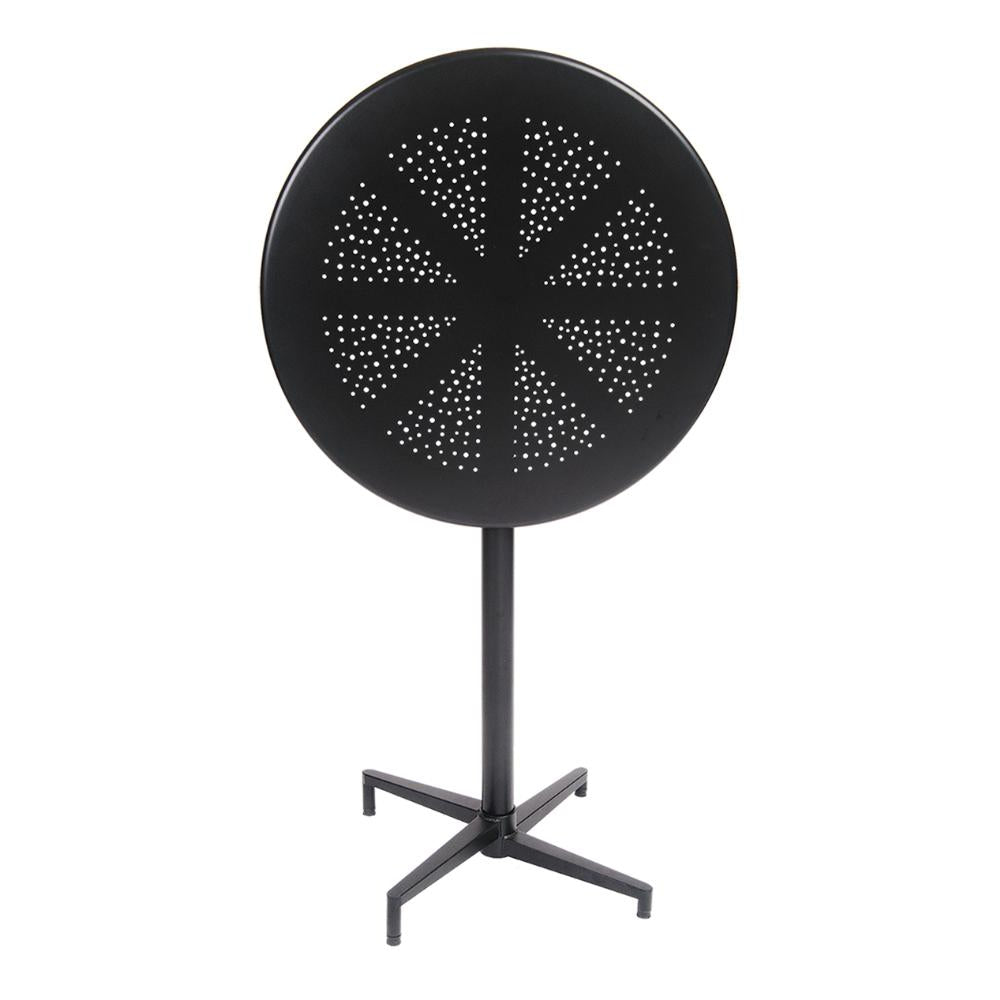 30 inch round indoor outdoor bar height metal table black