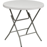 32 round granite white plastic folding table