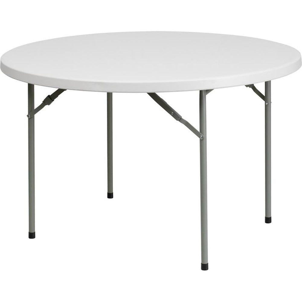 32 round granite white plastic folding table