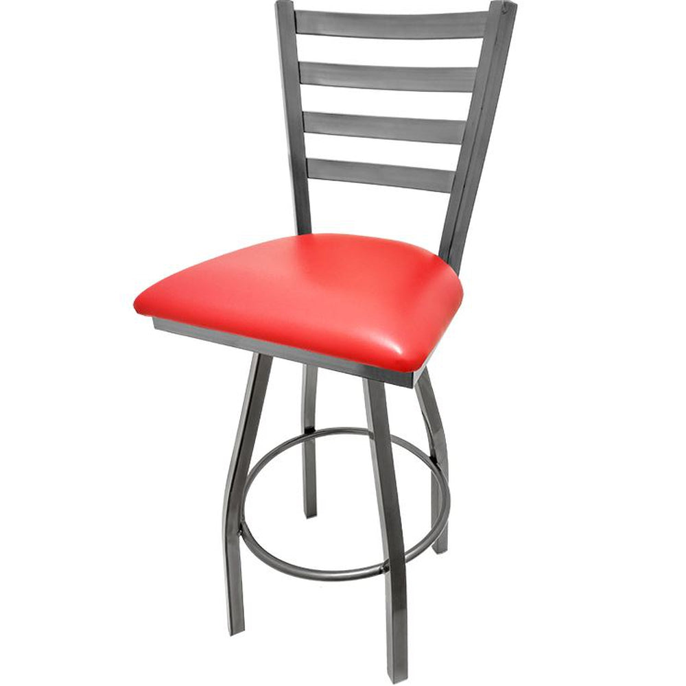 Ladderback Barstool with Clear Coat Swivel Frame