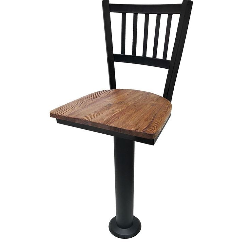 Vertical Back Restaurant Bolt Down Pedestal Barstool