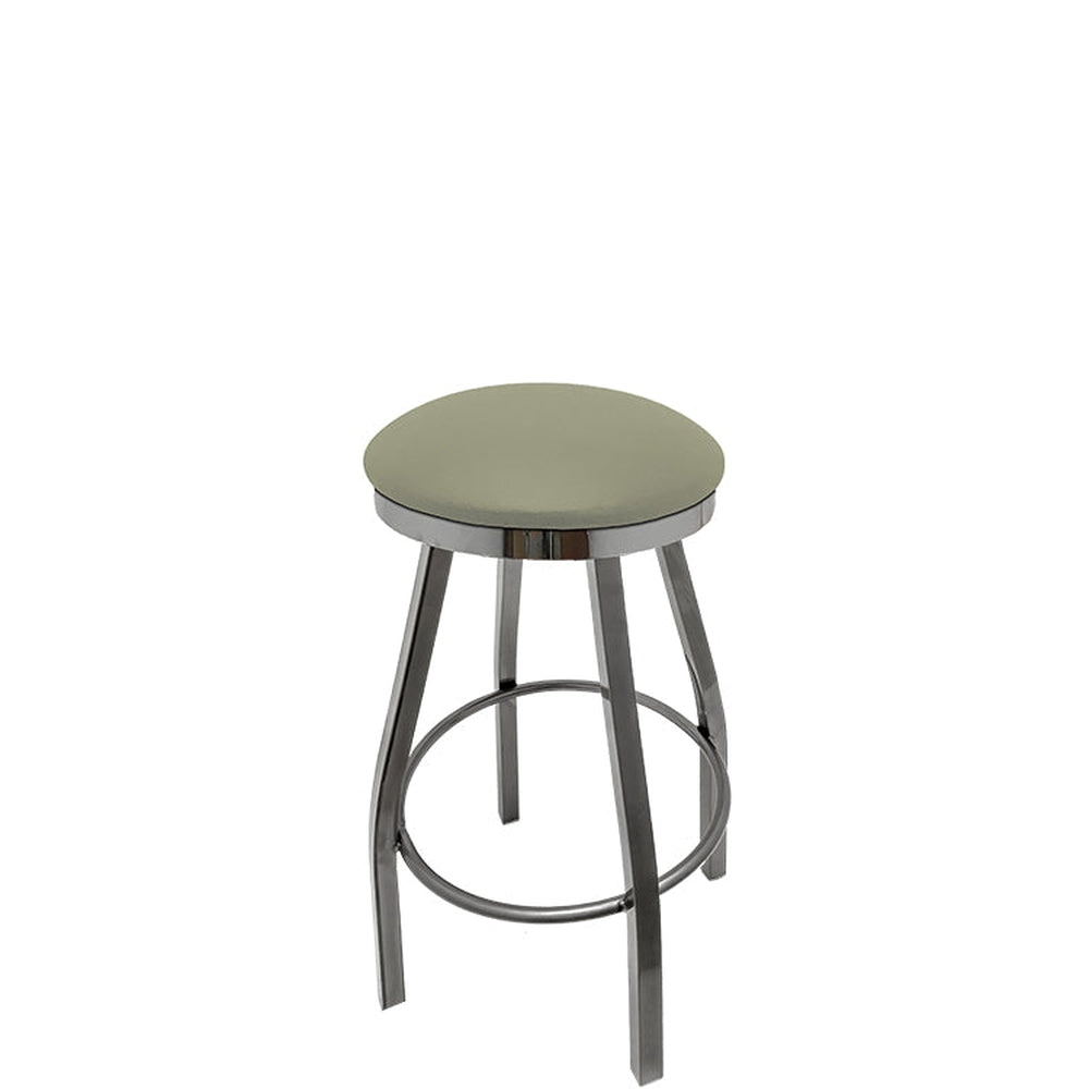 os slimline button top barstool with clear coat swivel frame