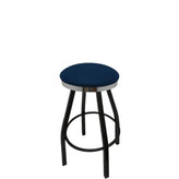 os slimline button top barstool with black swivel frame