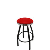 os slimline button top barstool with black swivel frame