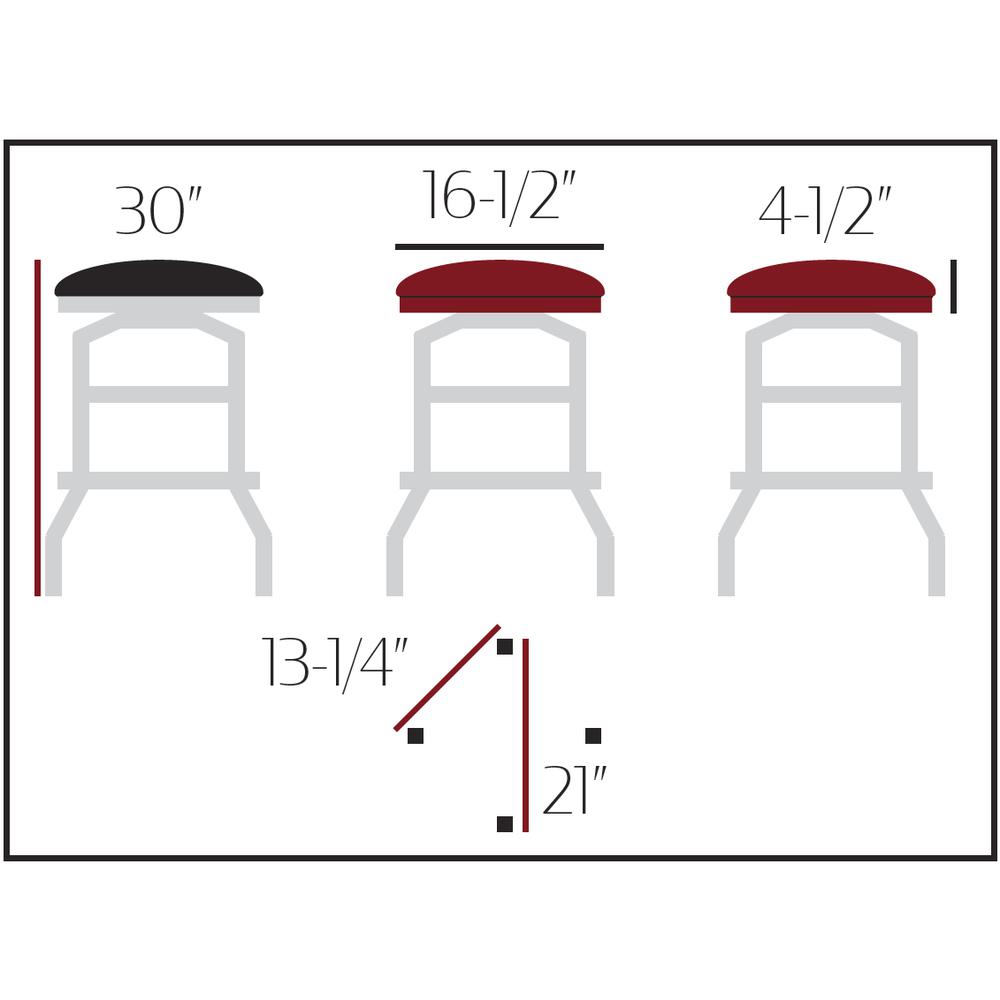 os slimline button top barstool with chrome swivel frame