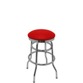 os slimline button top barstool with chrome swivel frame