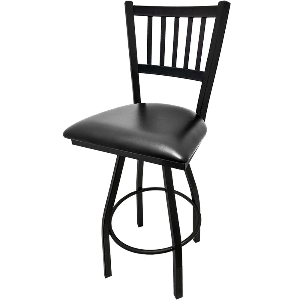 os verticalback barstool with black swivel frame