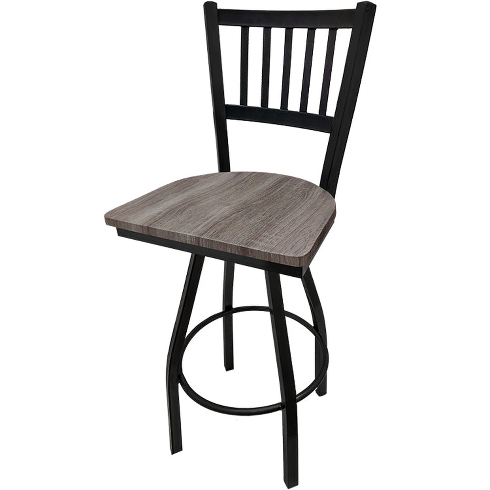 os verticalback barstool with black swivel frame