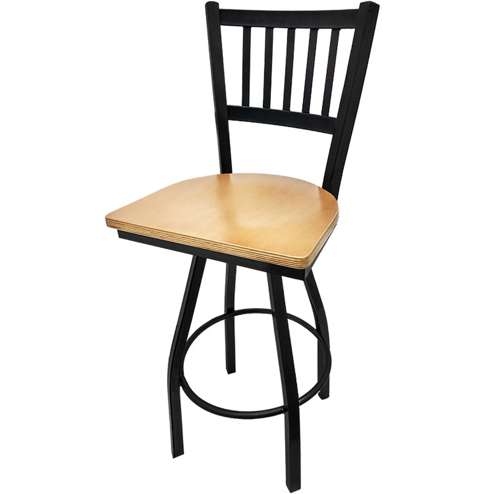 os verticalback barstool with black swivel frame