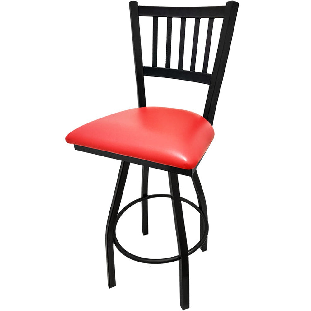 os verticalback barstool with black swivel frame