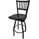 os verticalback barstool with black swivel frame