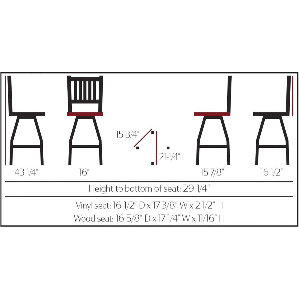 os verticalback barstool with black swivel frame