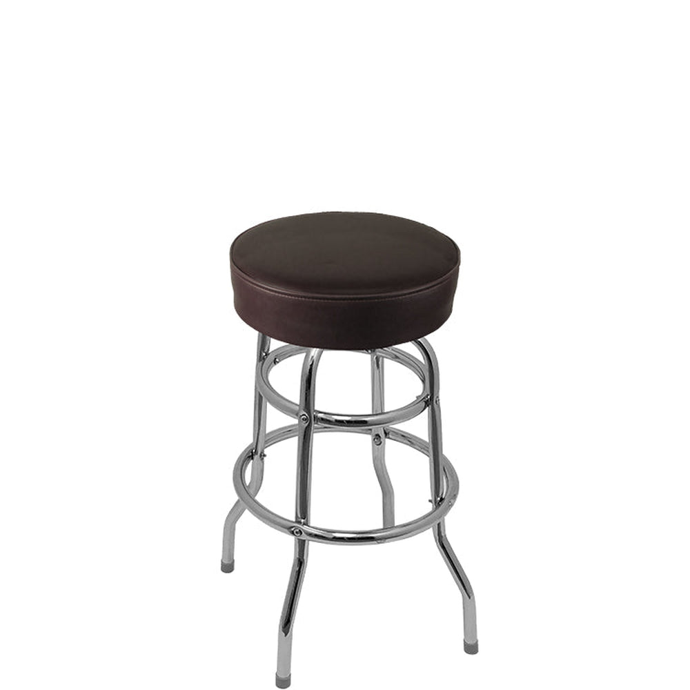 os standard button top barstool with chrome swivel frame