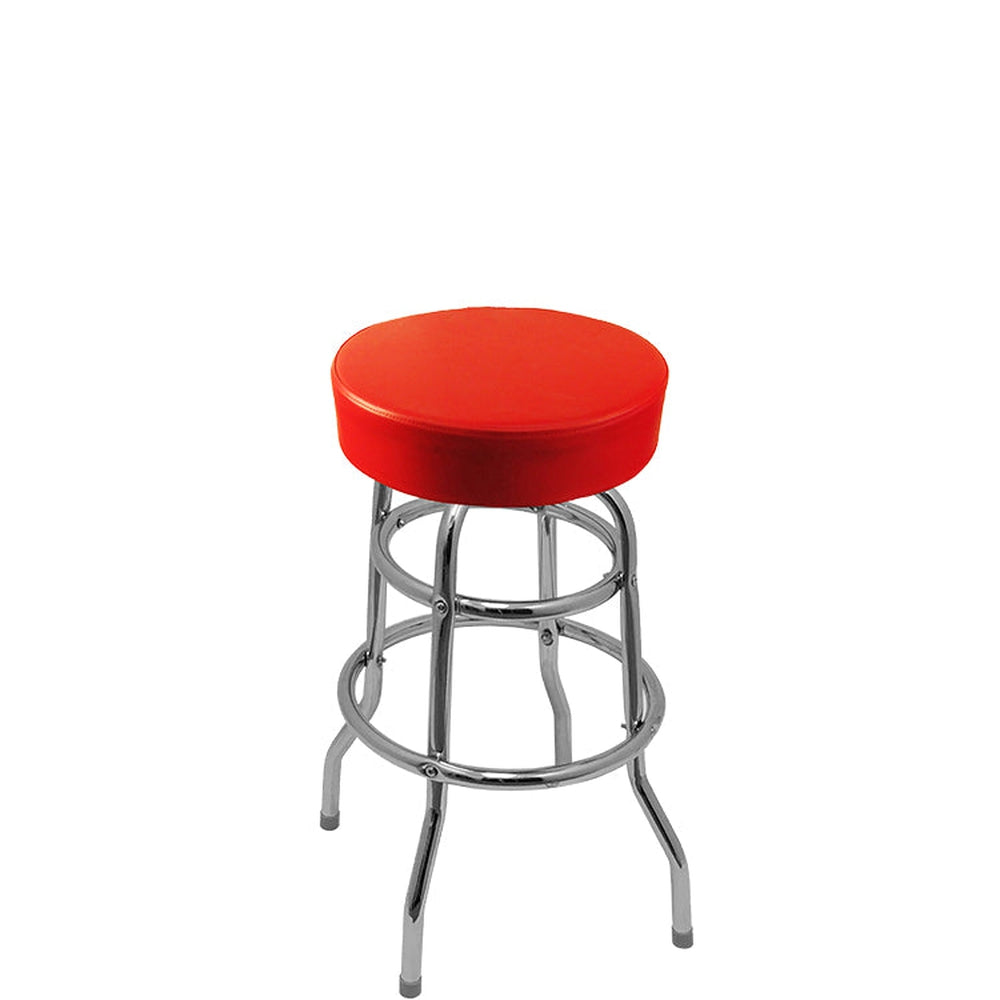 os standard button top barstool with chrome swivel frame