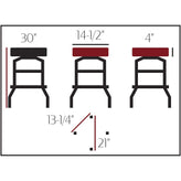 os standard button top barstool with chrome swivel frame