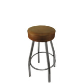 os standard button top barstool with clear coat swivel frame