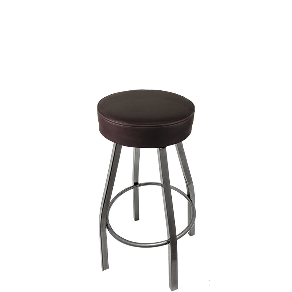 os standard button top barstool with clear coat swivel frame