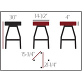 os standard button top barstool with clear coat swivel frame