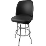 os standard bucket barstool with double rung chrome swivel frame