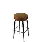 os standard button top barstool with gloss black swivel frame