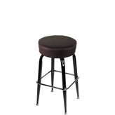 os standard button top barstool with gloss black swivel frame